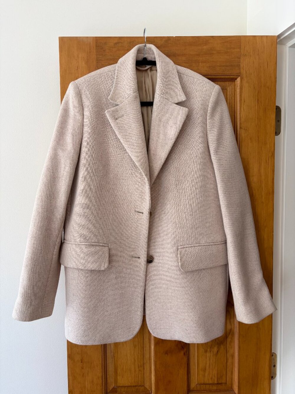& Other Stories Oversized Tan Wool Blend Blazer Women's Size US/CA 0 (EUR 32)